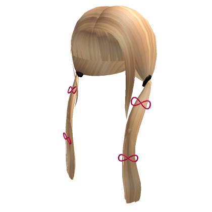 Blonde Low Pigtails With Bangs Roblox