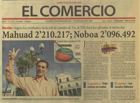 1. 1998 — 12 de julio Soy elegido presidente del Ecuador – Jamil Mahuad