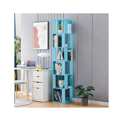 Quexis Rotating Bookshelf Tier Corner Bookcase For Living Room