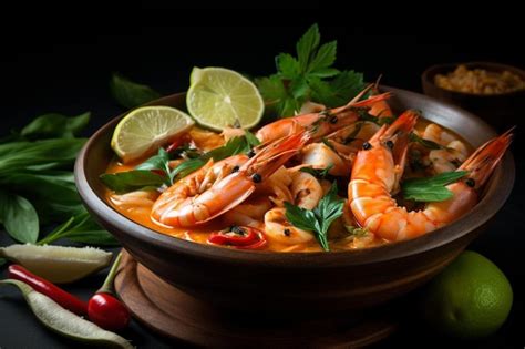 Premium Photo Tom Yum Kung Thai Hot Spicy Soup Shrimp With Lemon Grass