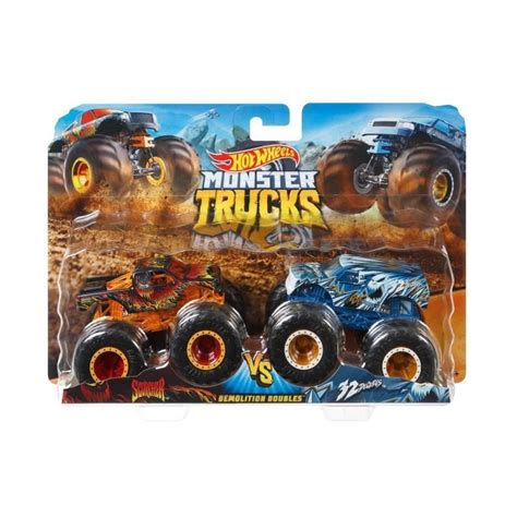 Hot Wheels Coffret Vehicules Monster Truck Double Demolition
