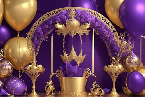 Premium Photo | Purple Power A Glamorous Backdrop for a Birthday Party