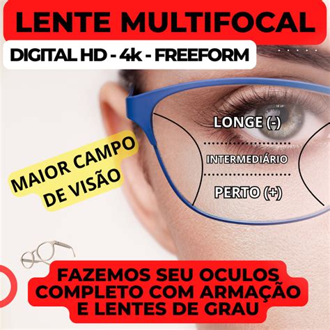 Lente Multifocal Boa E Barata - Lente Multifocal Digital HD - 4K⭐FreeForm para seu grau Miopia ...