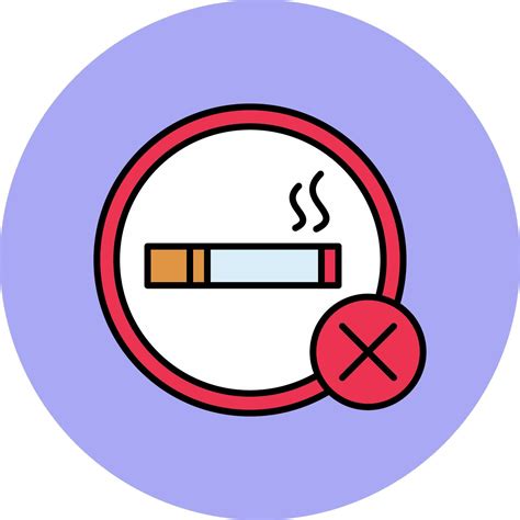 No Smoking Line Filled Multicolour Circle Icon Vector Art At