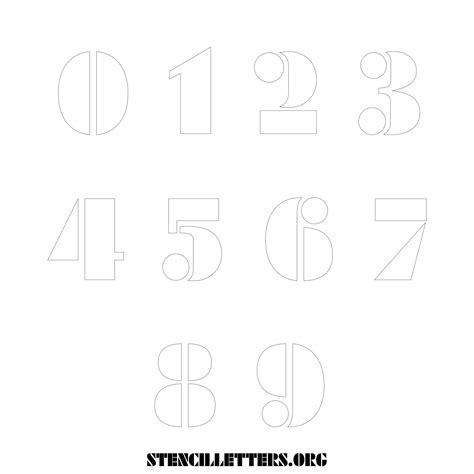 Free Printable Numbers Stencils Design Style 252 Futuristic Stencil