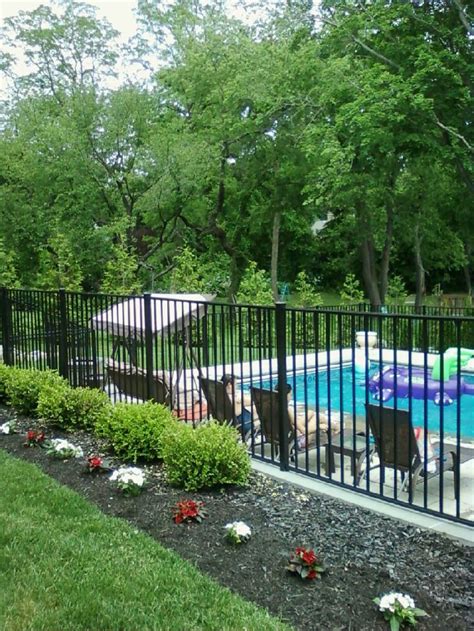 48" black aluminum pool fence installed in Greenlawn, NY, by Liberty ...