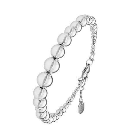 Bracelet Argent Rhodi Boules Orus Bijoux