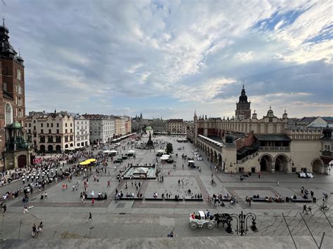 Continuing my Polish trip, this is the Krakow main square. Some people