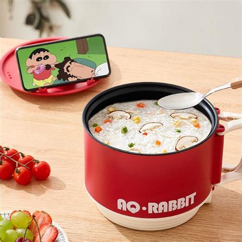 B2U Multi Cooker With Foldable Handle Mini Electric Rice Cooker Hot Pot Kitchen Instant Noodle