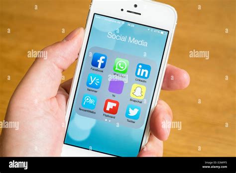Detail Of Many Social Media Apps On Iphone Smart Phone Stock Photo Alamy