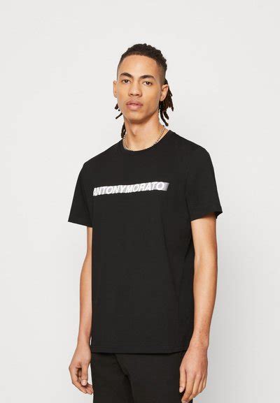 Antony Morato Camouflage Rubber Injection Logo Print T Shirt Print Black Schwarz Zalando Ch