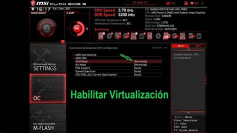 activar habilitar virtualización bios msi amd ryzen fácil paso a paso