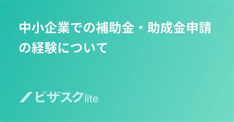 中小企業での補助金・助成金申請の経験について スポットコンサル ビザスク