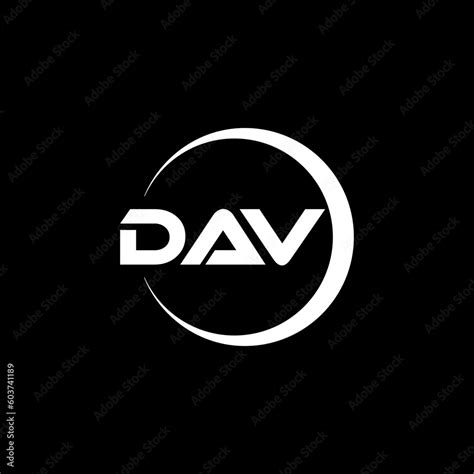 dav letter logo design  black background  illustrator cube logo