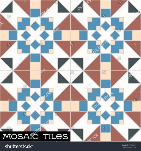 Decorated Vintage Mosaic Ceramic Floor Tiles Stock Vector Royalty Free