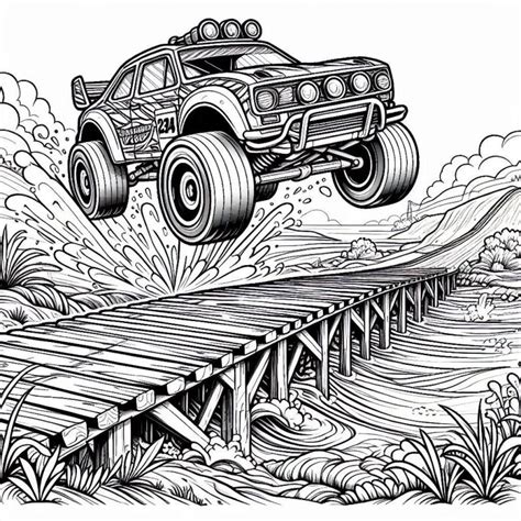 Desenho Hot Wheels Off Road Para Colorir Pintar E Colorir