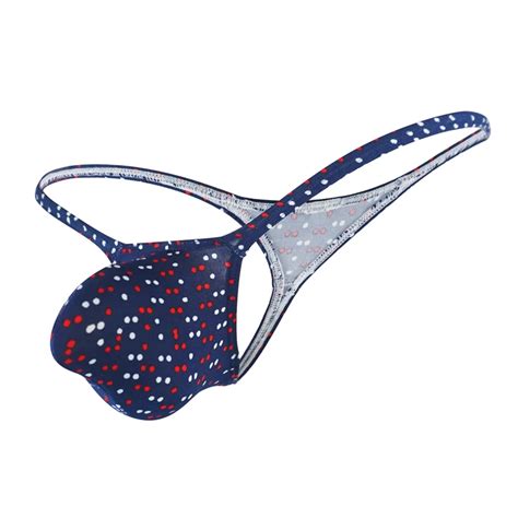 Ropa Interior Er Tica Gay Para Hombre Tangas Con Bolsa Parte Trasera En T Con Estampado