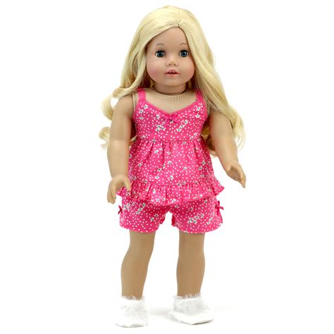 Sophia s Floral Lace Trimmed Pajama Set for â Dolls Hot Pink