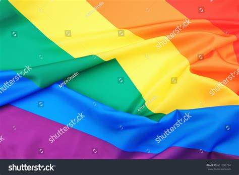 Fabric Texture Gay Rainbow Flag Background Stock Photo 611395754 Shutterstock