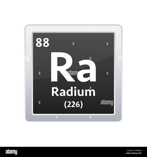 Radium Symbol Chemical Element Of The Periodic Table Vector Stock