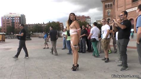 Brunette Hottie Licking Mistress In Public