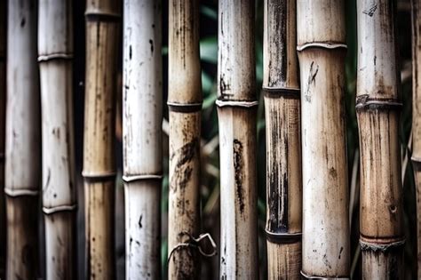 Premium Ai Image Bamboo Fence Background Generative Ai