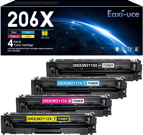 HP 206X High Yield Toner Cartridges 4 Pack With Chip For Color Pro MFP