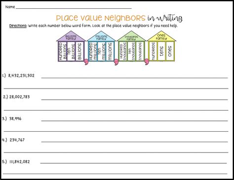Place Value Chart Posters And Place Value Activities And Worksheets