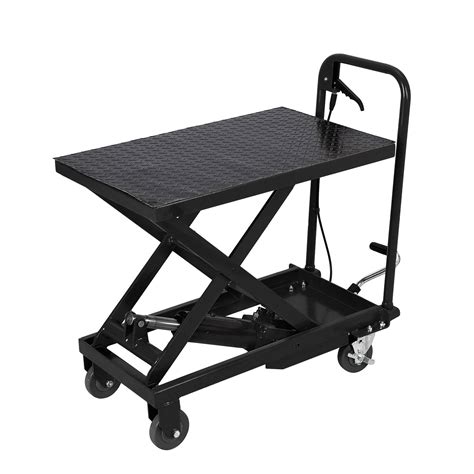 1100lbs hydraulic lift table cart manual single scissor lift table with ...