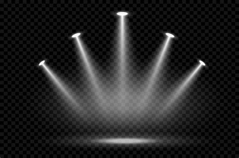 vector spot focus lights  transparent background