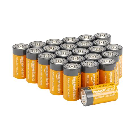Amazon Basics 24-Pack C Cell Alkaline All-Purpose Batteries, 1.5 Volt, 5-Year Shelf Life for