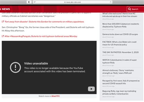 Abs Cbn News Youtube Channel Down Account Terminated