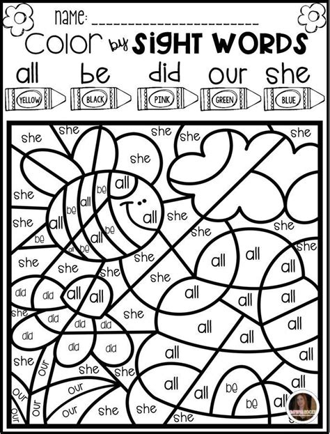 Color Words For Kindergarten