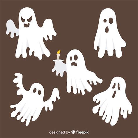 Free Vector Hand Drawn Halloween Spooky Ghost Collection