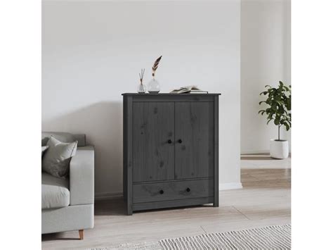 Buffet Gris X X Cm Bois Massif De Pin