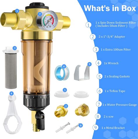 Uolams Filtro De Agua De Sedimentos Para Toda La Casa 50100 Micrones