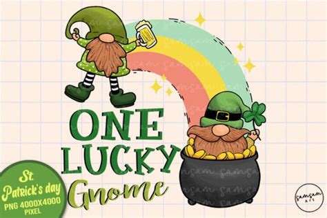 One Lucky Gnome Png Sublimation Graphic By Samsam Art Creative Fabrica