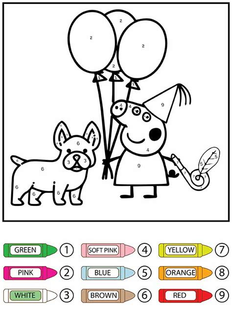 Dibujos De Colorear Por N Meros A Peppa Pig Para Colorear E Imprimir