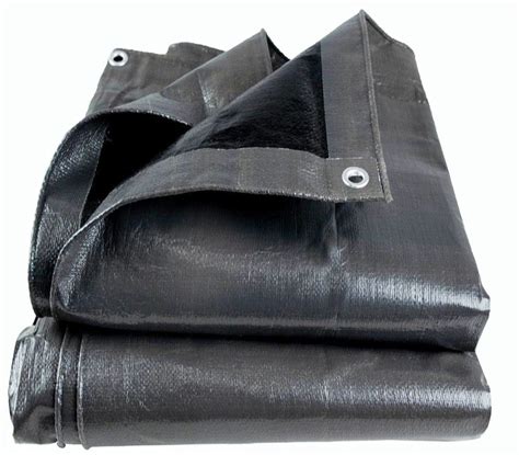 Woven PE Laminated Black HDPE Tarpaulin Thickness 250 Gsm Size