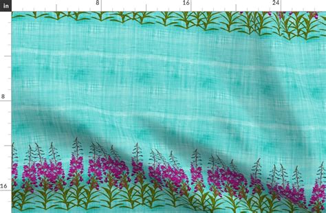 Fireweed Border Fabric Spoonflower