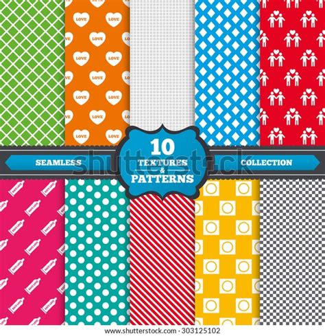 Seamless Textures Condom Safe Sex Icons Stock Vector Royalty Free Shutterstock