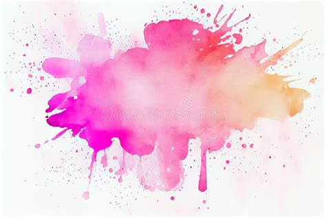 Abstract Pink Watercolor On White Background The Color Splashing On