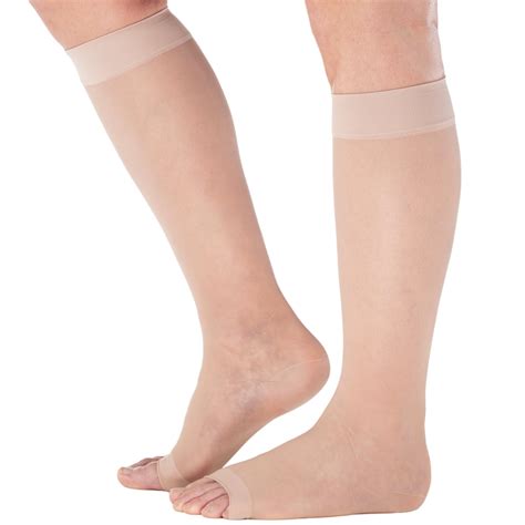 Made In Usa Xl Womens Compression Knee High Mmhg For Travel Nude X Large Walmart