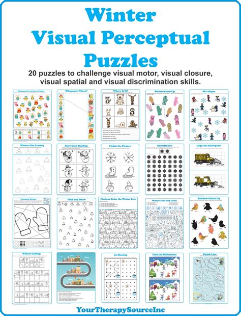 winter visual perceptual puzzles  therapy source