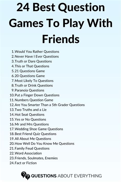 24 best question games to play with friends – Artofit