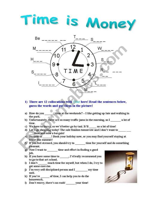 Time is Money - ESL worksheet by Isida