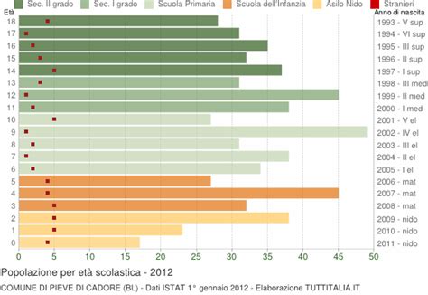 Popolazione Per Classi Di Et Scolastica Pieve Di Cadore Bl