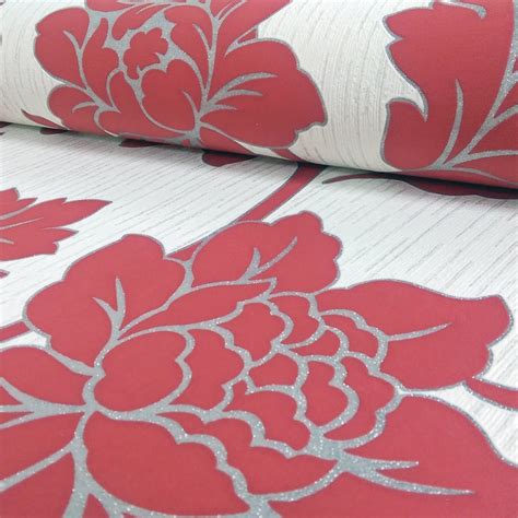 Arthouse Anya Rose Flower Pattern Wallpaper Embossed Floral Glitter ...