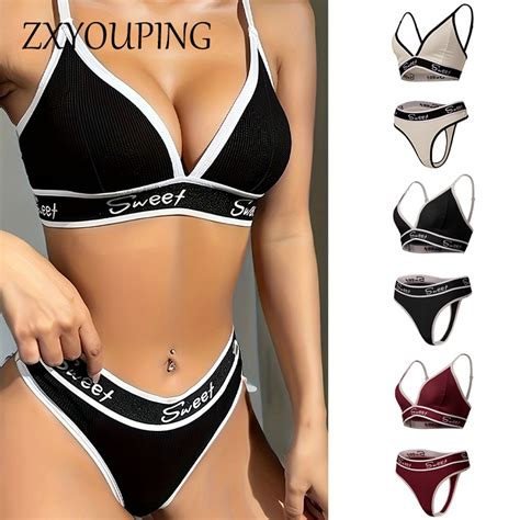 ZXYOUPING Tibak Panty Set Soutien E Calcinha Sexy Biquíni Esportivo Conjunto De Lingerie