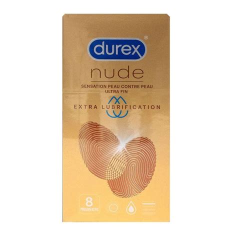 Durex Préservatifs Nude Extra Lubrifiés x Confort et finesse